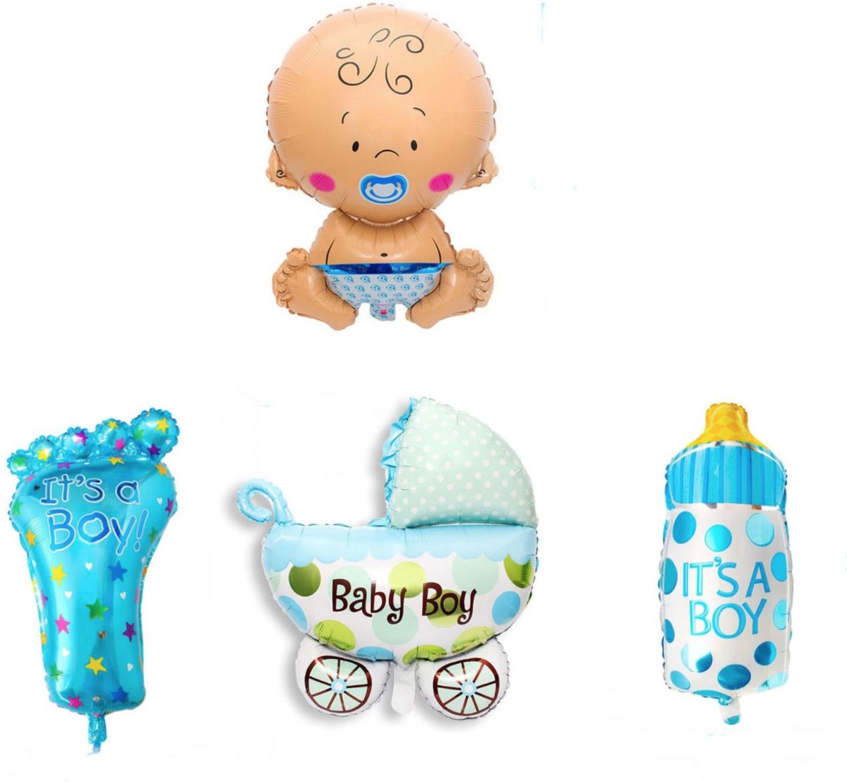 Hiden | New born baby - Ballonnen set - Pasgeboren baby - Jongen | 4 stuks